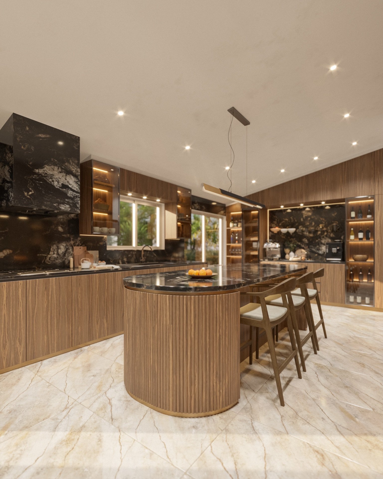 RAL 8001 // CURVED WOOD KITCHEN