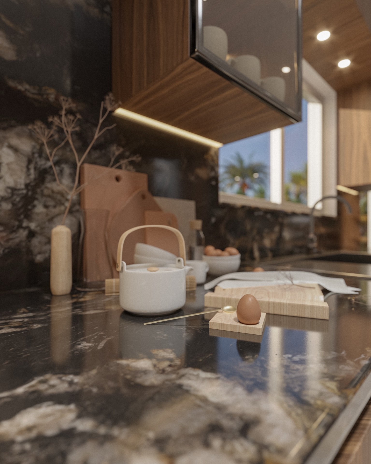 RAL 8001 // CURVED WOOD KITCHEN